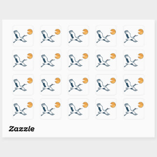 Moonlit Crane Square Sticker