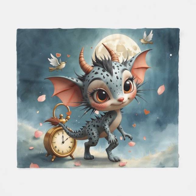 Moonlit Creature Caelum Tickwing  Fleece Blanket (Front (Horizontal))