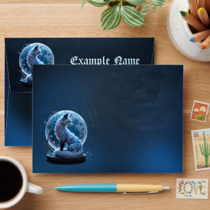 Moonlit Crystal Fox – Guardian of Silent Dreams. Envelope