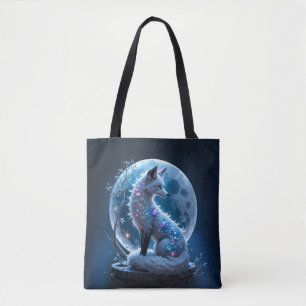 Moonlit Crystal Fox – Guardian of Silent Dreams. Tote Bag