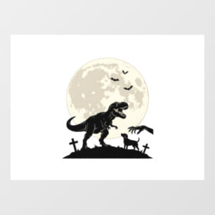 Moonlit Dinosaur Dog Graveyard Silhouette Shirt_1