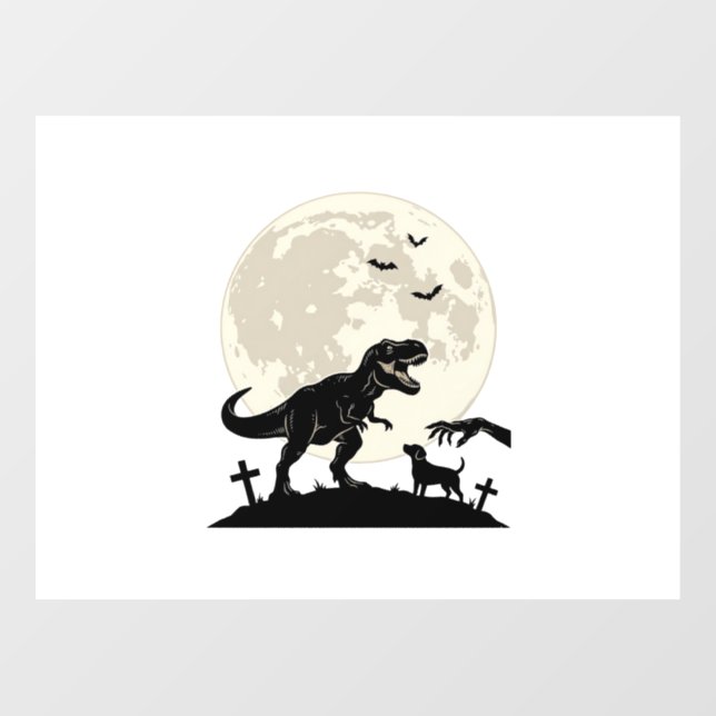 Moonlit Dinosaur Dog Graveyard Silhouette Shirt_1 (Sheet)