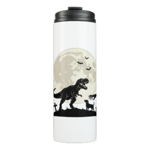 Moonlit Dinosaur Dog Graveyard Silhouette Shirt_1 Thermal Tumbler