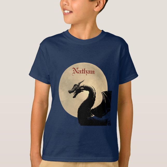 Moonlit Dragon Personalised  T-Shirt (Front)
