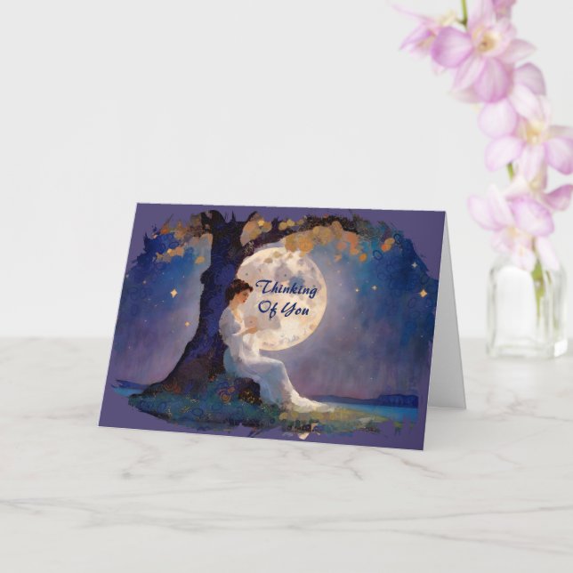 Moonlit Dreamer - Serene Night Sky Card (Orchid)