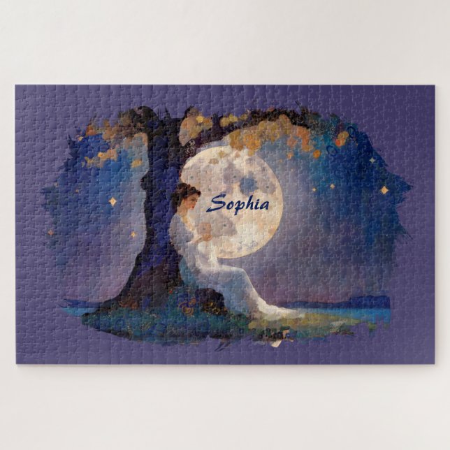 Moonlit Dreamer - Serene Night Sky Jigsaw Puzzle (Horizontal)