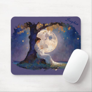 Moonlit Dreamer - Serene Night Sky Mouse Pad