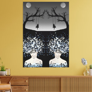 Moonlit Dreams: Freedom and Solitude Canvas Print