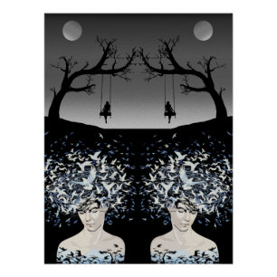 Moonlit Dreams: Freedom and Solitude Poster