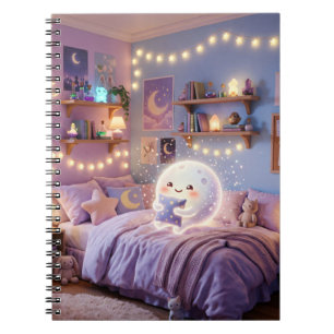Moonlit Dreams Kawaii Spiral Notebook