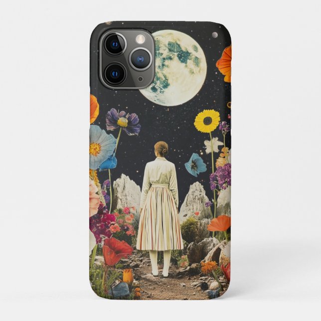 Moonlit Elegance - Back View of Woman with Moon 3 Case-Mate iPhone Case (Back)