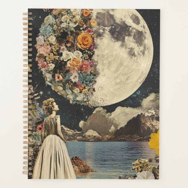 Moonlit Elegance - Woman with Moon (2) Planner (Front)