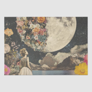 Moonlit Elegance - Woman with Moon (2) Tissue Paper