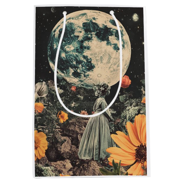 Moonlit Elegance - Woman with Moon (3) Medium Gift Bag (Front)