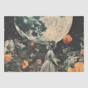 Moonlit Elegance - Woman with Moon (3) Tissue Paper