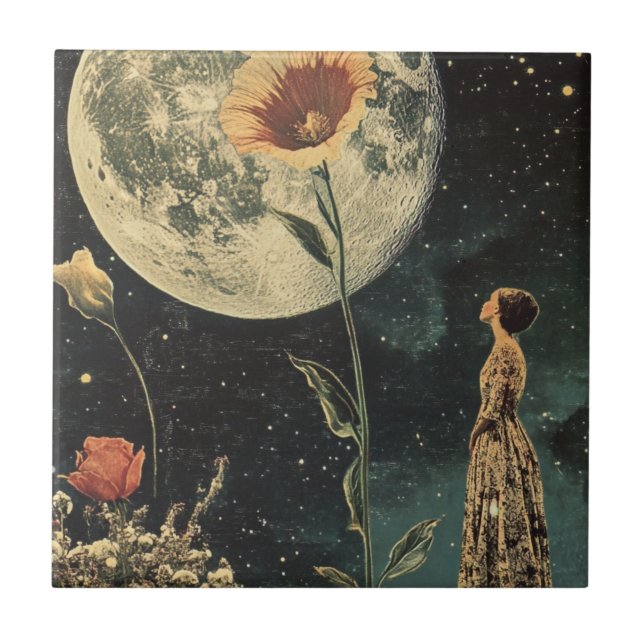 Moonlit Elegance - Woman with Moon Tile (Front)