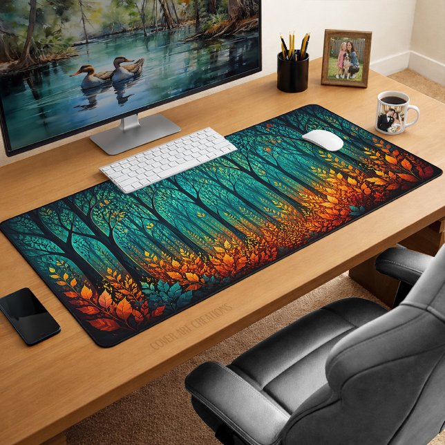 Moonlit Enchanted Forest Fantasy Art Desk Mat (Creator Uploaded)