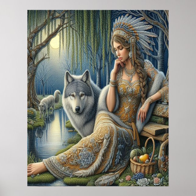Moonlit Enchantment in the Mystic Forest16x20 Poster (Front)