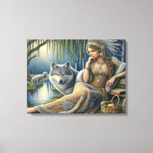 Moonlit Enchantment in the Mystic Forest24x18 Canvas Print