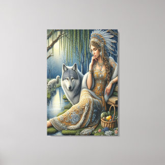 Moonlit Enchantment in the Mystic Forest 24x36 Canvas Print