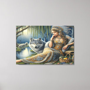 Moonlit Enchantment in the Mystic Forest Canvas Print