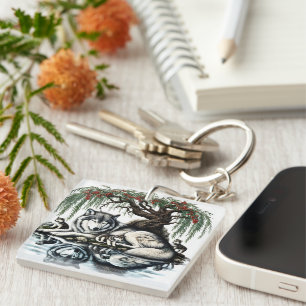 Moonlit Enchantment in the Mystic Forest Key Ring