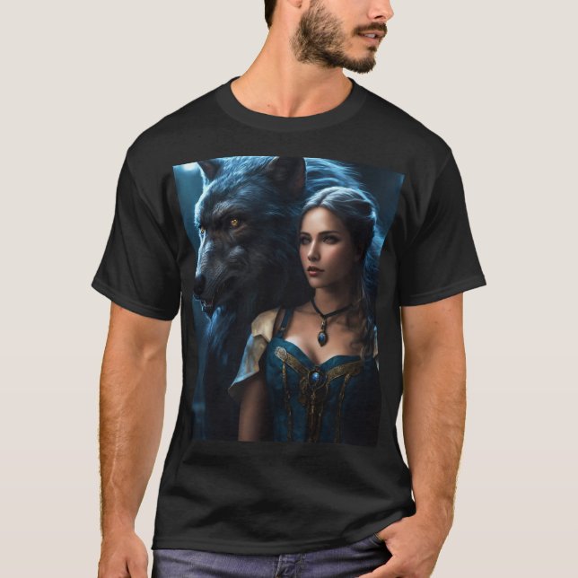 Moonlit Encounters: A Hyper-Realistic Portrait of  T-Shirt (Front)