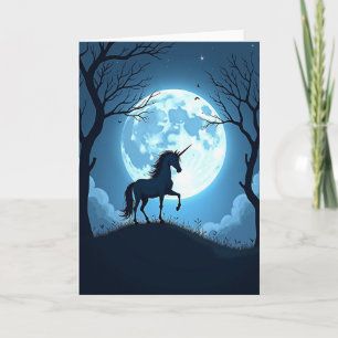 Moonlit Equine Birthday Card