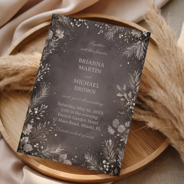 Moonlit Evergreens Framing Winter Invitation (Creator Uploaded)