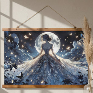 Moonlit Fairy Princess Celestial Gown Hanging Tapestry