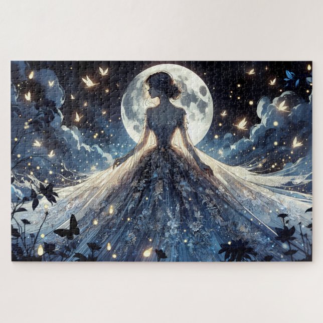 Moonlit Fairy Princess Celestial Gown Jigsaw Puzzle (Horizontal)