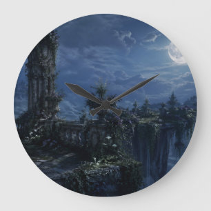 Moonlit Floating Arch Gothic Garden Wall Clock