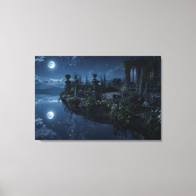 Moonlit Floating Terrace Wrapped Canvas (Front)