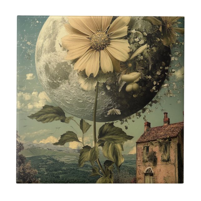 Moonlit Flower & Vintage Charm Tile (Front)