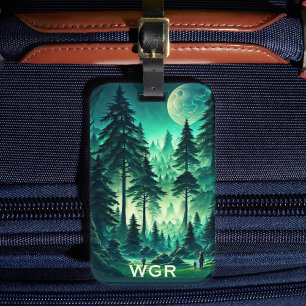 Moonlit Forest Luggage Tag