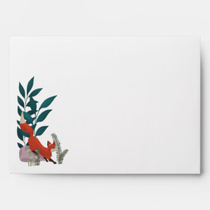 Moonlit Forest Woodland Fox Baby Shower Invitation Envelope