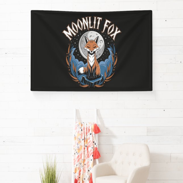 Moonlit Fox Celestial Night Banner (Insitu)