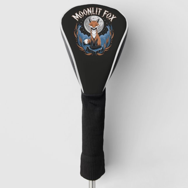 Moonlit Fox Celestial Night Golf Head Cover (Front)