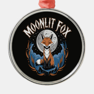 Moonlit Fox Celestial Night Metal Tree Decoration