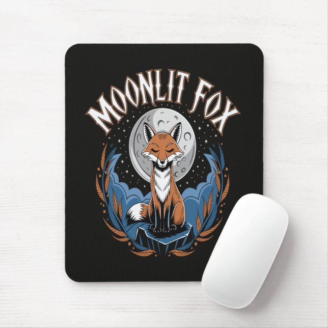 Moonlit Fox Celestial Night Mouse Pad (With Mouse)