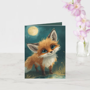 Moonlit Fox, Night Forest  Card