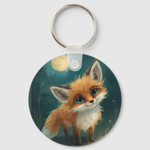 Moonlit Fox, Night Forest  Key Ring