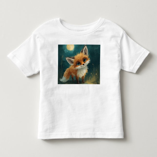 Moonlit Fox, Night Forest T-Shirt (Front)