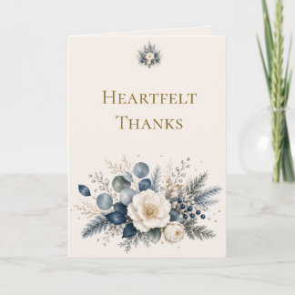 Moonlit Garden Botanical Crest Heartfelt Thanks Card