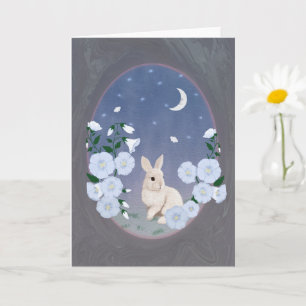 Moonlit Garden Bunny 5x7 Greeting Card 
