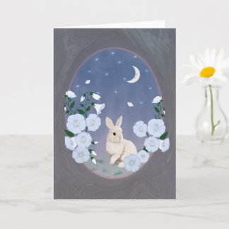 Moonlit Garden Bunny 5x7 Greeting Card