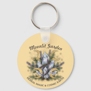 Moonlit Garden Crystal Bouquet • Herbal Magic Key Ring