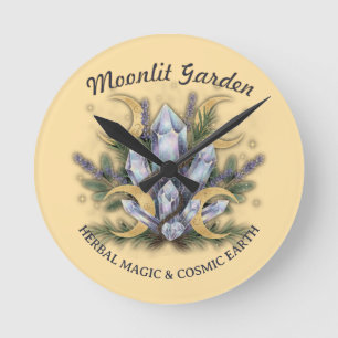 Moonlit Garden • Herbal Magic (NO NUMBERS) Round Clock