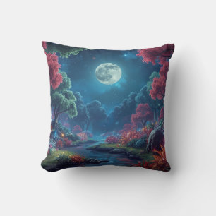 Moonlit Garden Throw Pillow