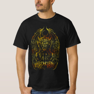 Moonlit Gargoyle: Gothic Artwork T-Shirt